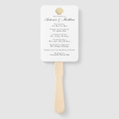 Nautical Seashell Photo Wedding Program Handwaaier (Voorkant)