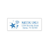 Nautical Seashell Starfish Pearls Family Address Zelfinktende Stempel (Design)