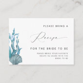 Nautical Seashell Vrijgezellenfeest Recept Aanvraa Informatiekaartje (Voorkant)