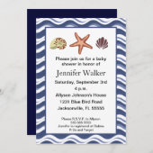Nautical Seashells Baby shower Kaart (Voorkant / Achterkant)