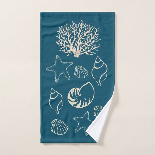 Nautical Seashells Bath Towel Set Bad Handdoek (Handdoek)