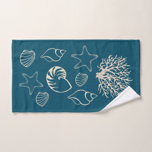 Nautical Seashells Bath Towel Set Bad Handdoek (Handdoek)