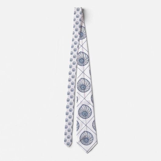 Nautical Seashells Custom Necktie Stropdas (Achterkant)
