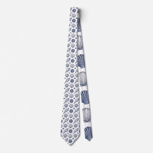 Nautical Seashells Custom Necktie Stropdas (Voorkant)