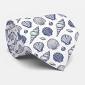Nautical Seashells Custom Necktie Stropdas (Opgerold)