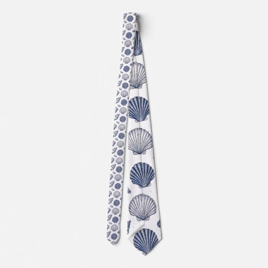 Nautical Seashells Custom Necktie Stropdas (Achterkant)