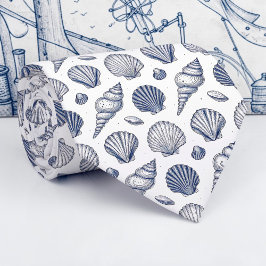 Nautical Seashells Custom Necktie Stropdas
