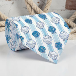 Nautical Seashells Custom Necktie Stropdas