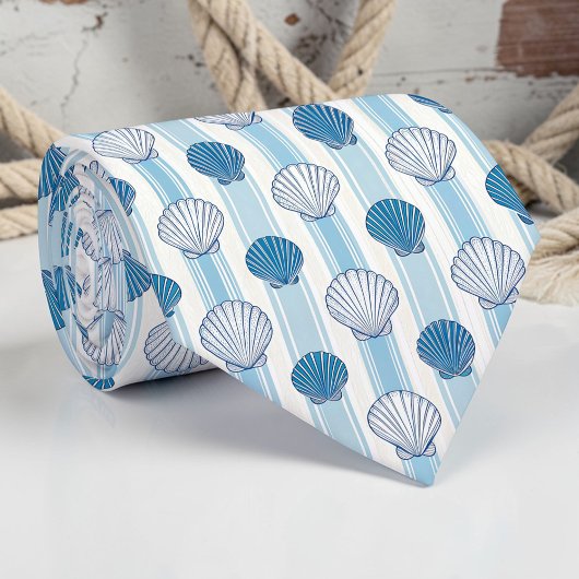 Nautical Seashells Custom Necktie Stropdas