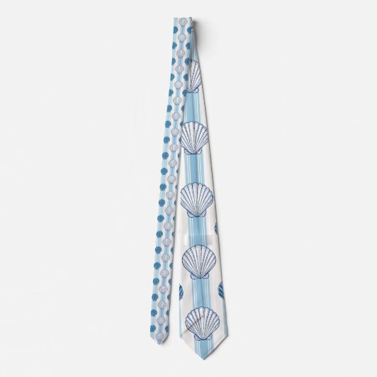 Nautical Seashells Custom Necktie Stropdas (Achterkant)