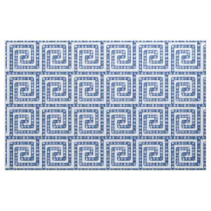 Nautical Seashells Greek Key Ligh Blue Beach House Stof