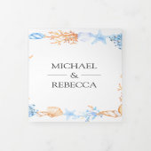 Nautical Seashells Lijst Photo Collage Wedding Drieluik Uitnodiging (Cover)