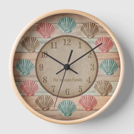 Nautical Seashells on Colorful Beach Wood (Voorkant)
