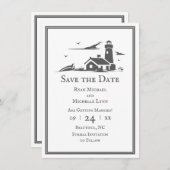 Nautical Seaside Beach Wedding Save The Date (Voorkant / Achterkant)