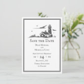 Nautical Seaside Beach Wedding Save The Date (Staand voorkant)