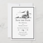 Nautical Seaside Beach Wedding Save The Date (Voorkant)