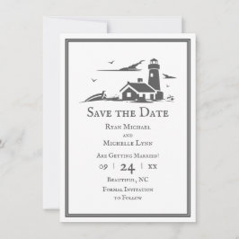 Nautical Seaside Beach Wedding Save The Date