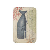 Nautical Seaside  Blue Whale Collage Badmat (Voorkant Verticaal)