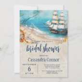 Nautical Seaside Coastal Beach Vrijgezellenfeest Kaart (Voorkant)