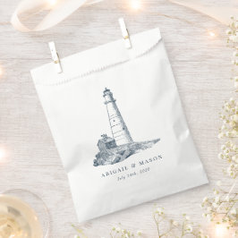 Nautical Seaside Lighthouse Dark Blue Wedding Bedankzakje