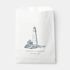 Nautical Seaside Lighthouse Dark Blue Wedding Bedankzakje
