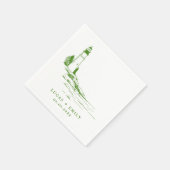 Nautical Seaside Lighthouse Dark Blue Wedding Servet (Hoek)