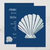 Nautical Seaside Shell Baby shower Kaart (Voorkant / Achterkant)