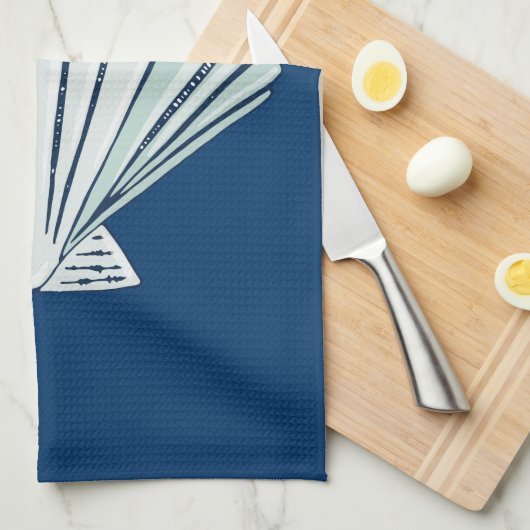 Nautical Seaside Shell Theedoek (Quarter Fold)