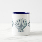Nautical Seaside Shell Tweekleurige Koffiemok (Center)