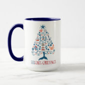 Nautical SEAson's Greetings Coastal kerstboom Mok (Links)