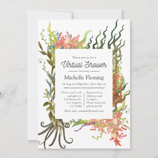 Nautical Seaweed Virtual Shower Kaart (Voorkant)