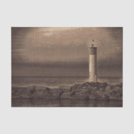 Nautical  Sepia Lighthouse Sunset Lake Tissuepapier