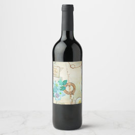 Nautical Serie Ontwerp 2 Wijn Etiket