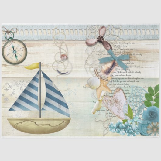 Nautical Serie Ontwerp 5 Tissuepapier (Voorkant)
