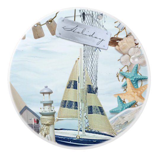 Nautical Series Design 4 Keramische Knop (Voorkant)