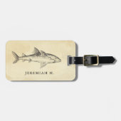 Nautical Shark Personalized Monogram Bagagelabel (Voorkant horizontaal)