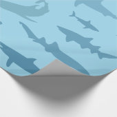 Nautical Shark Silhouette Gift Wrapping Paper Cadeaupapier (Hoek)
