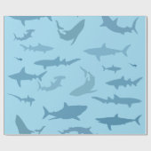 Nautical Shark Silhouette Gift Wrapping Paper Cadeaupapier (Vlak)