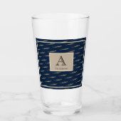 Nautical Sharks Navy Blue Sand Tan Glas (Voorkant)