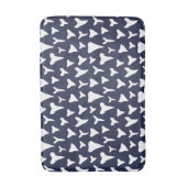 Nautical Sharks Tooth Blue en White Pattern Badmat (Voorkant Verticaal)