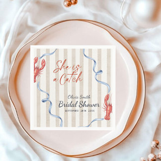 Nautical She’s a Catch Lobster Bridal Shower Servet