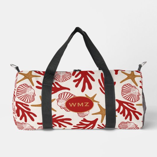 Nautical Shell Print Gym & Travel Bag Plunjezak (Voorkant)