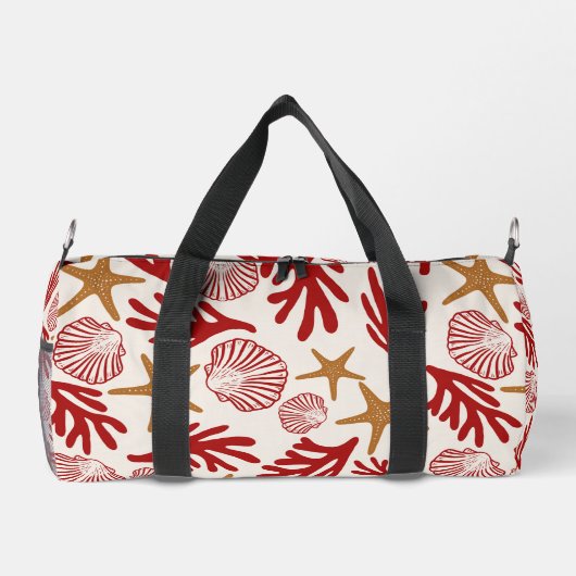 Nautical Shell Print Gym & Travel Bag Plunjezak (Achterkant)