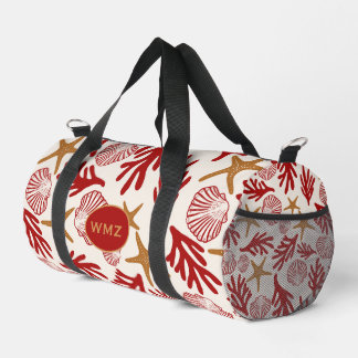 Nautical Shell Print Gym & Travel Bag Plunjezak