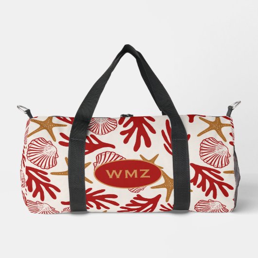 Nautical Shell Print Gym & Travel Bag Plunjezak (Voorkant)