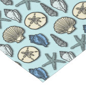 Nautical Shell Starfish Beach Zee Pattern Blue Korte Tafelloper (Hoek)