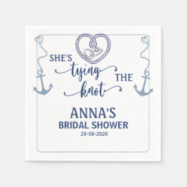 Nautical Shes Tying the Knot Bridal Elegant Anchor Servet