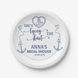 Nautical Shes Tying the Knot Bridal Shower Elegant Papieren Bordje