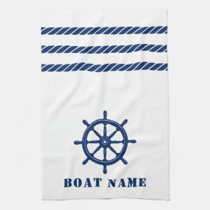 Nautical Shield Wheel Helm je kuip wit Theedoek