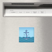 Nautical Ship Anchor met dubbelmonogram Magneet (Insitu (Vaatwasser))